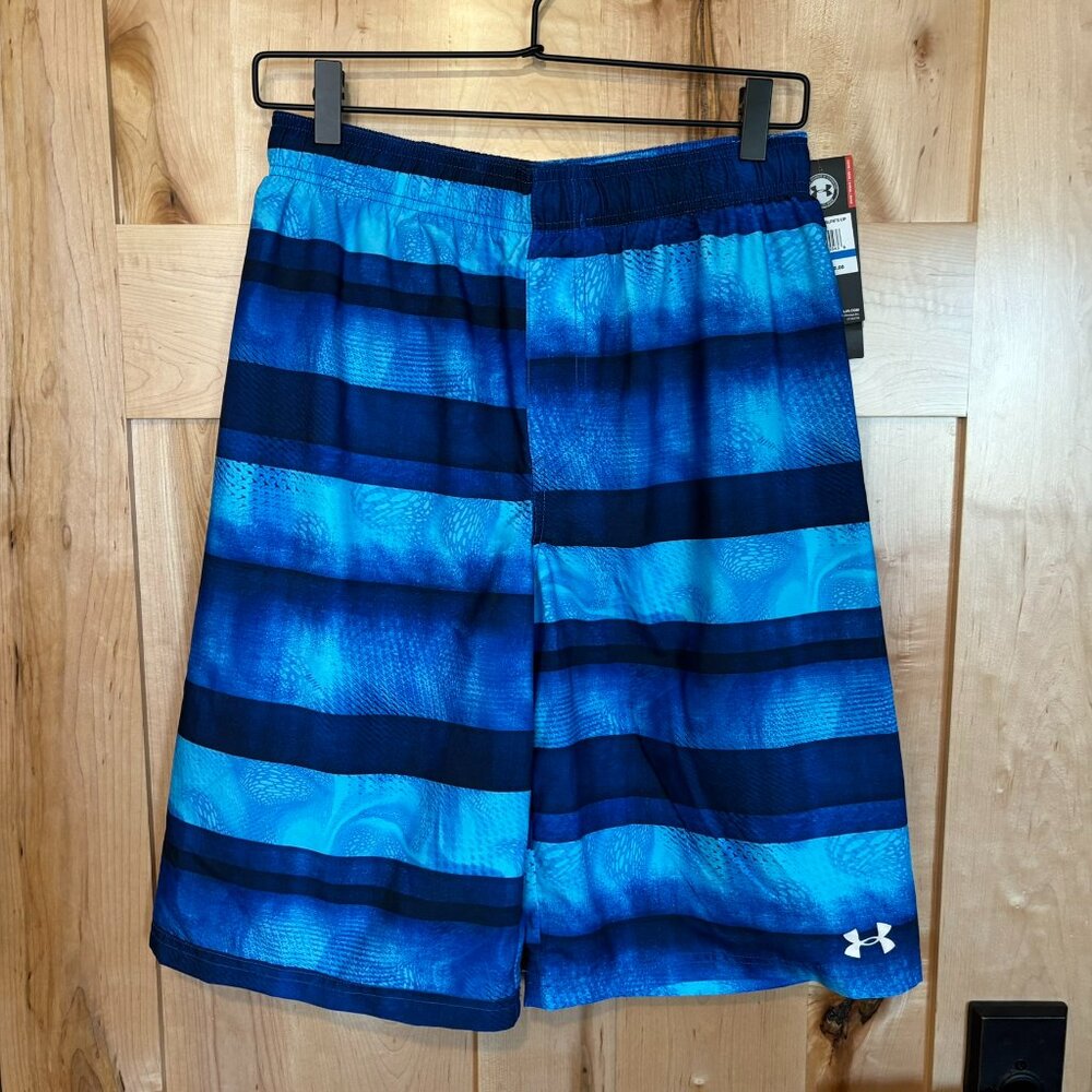 NWT Boys UA Under Armour Surf's Up Swim Shorts Multi Color Blue YXL UPF50+